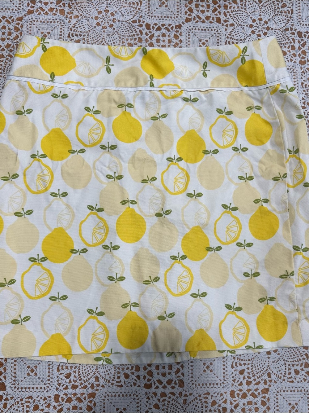 Brooks Brothers Citrus Lemon Print Summer Mini Skirt Size 10